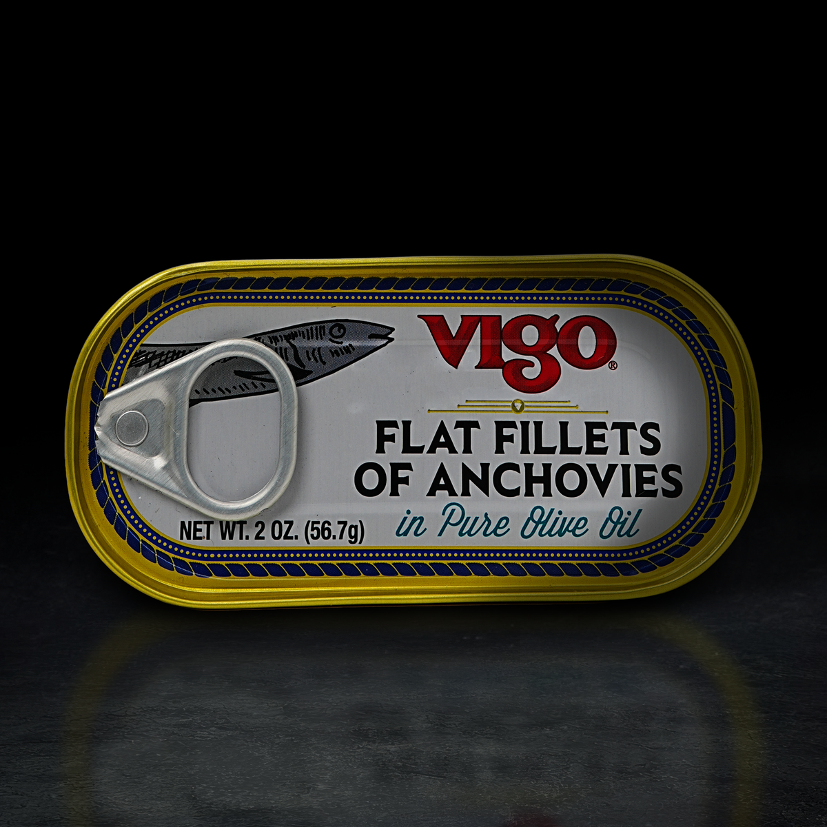 FLAT FILLETS OF ANCHOVIES 56.7G